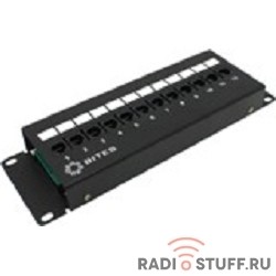 Патч-панель, UTP, 2U, cat.5e,12 портов, Dual Type, L=287мм, 5bites