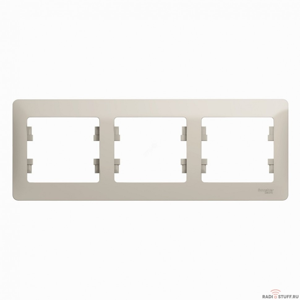 Systeme electric GSL000903 GLOSSA 3-постовая РАМКА, горизонтальная, МОЛОЧНЫЙ                                   