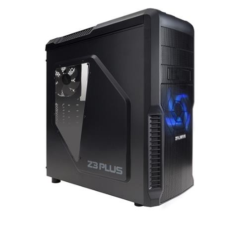 ZALMAN Z3 PLUS, ATX, BLACK, WINDOW, 2x5.25", 5x3.5", 1x2.5", 2xUSB2.0, 1xUSB3.0, FRONT 1x120mm, REAR 1x120mm, TOP 2x120mm