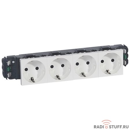 Legrand 077404 Розетка 4 х 2К+3 - Программа Mosaic - для установки в кабель-канале - автоматические клеммы - стандартная